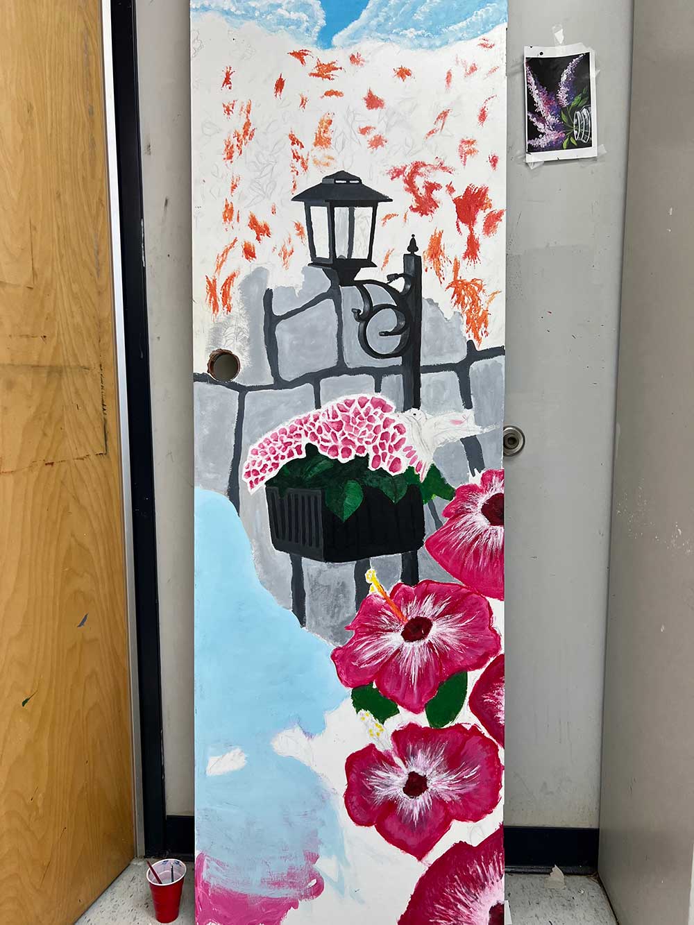 Painted door for “Opening Doorways to Spring” Exhibit